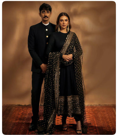 BLACK ANARKALI GOWN WITH PANT