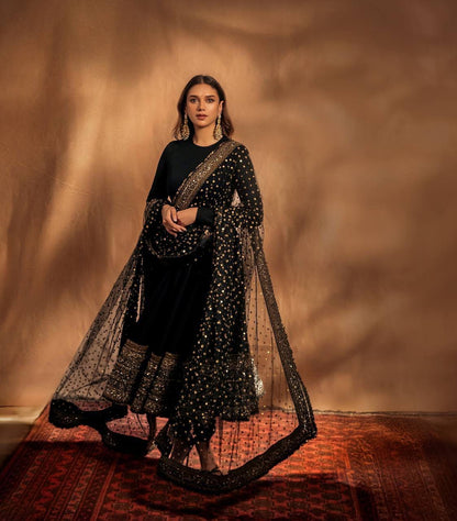 BLACK ANARKALI GOWN WITH PANT