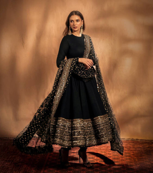BLACK ANARKALI GOWN WITH PANT