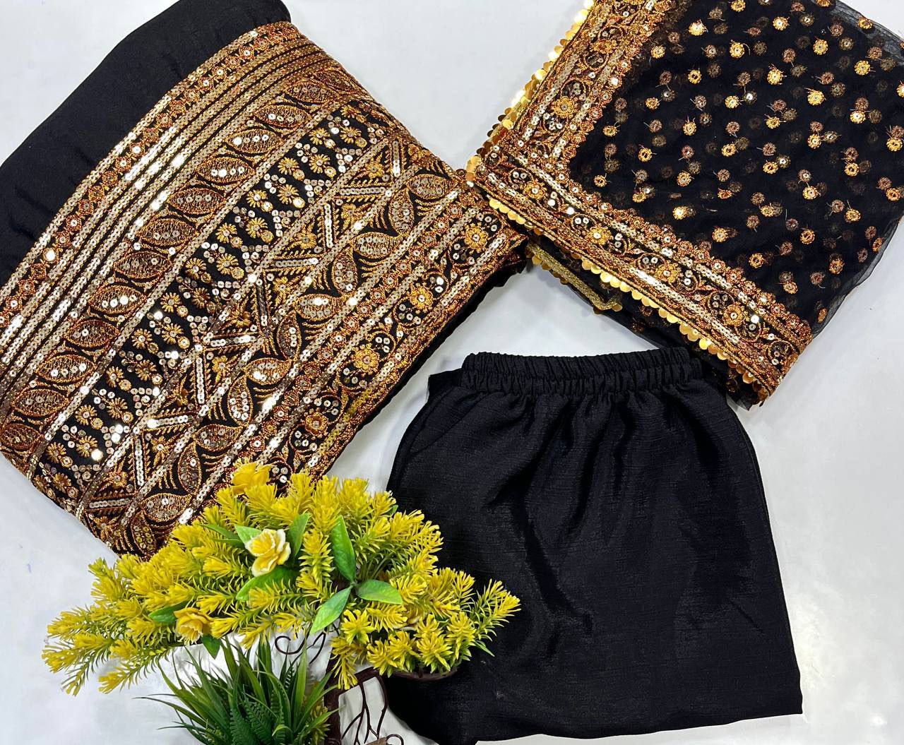 BLACK ANARKALI GOWN WITH PANT