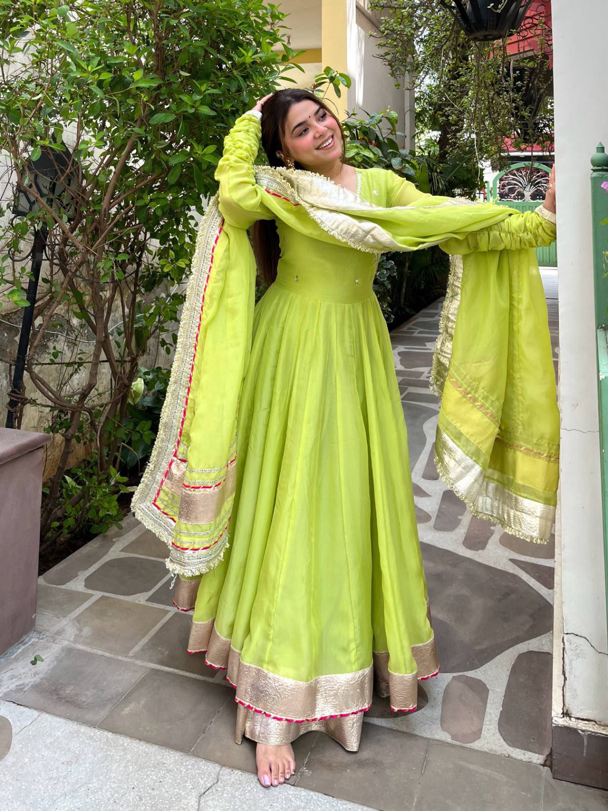 GREEN ANARKALI
